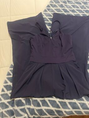 Halara Navy Blue Women’s One-Piece wide leg jumpsuit  - Sleeveless V-Neck